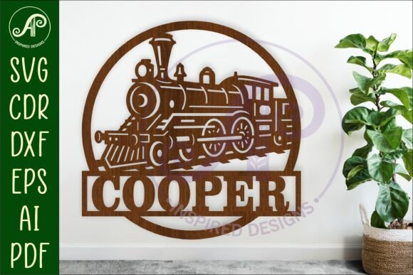 Download Steam Train Name Sign Design for Laser - Train name sign Collection